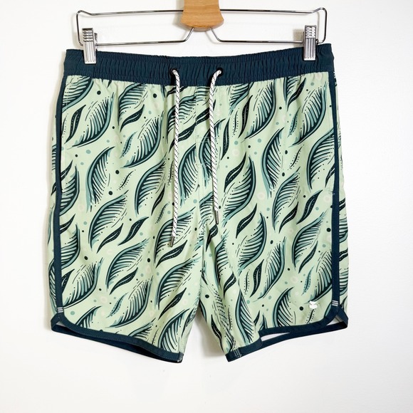 Jetty Other - Jetty Swim Shorts Boys YXL Green Leaf Print Board Trunks Drawstring Pocket